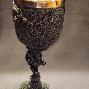 Celtic Design Dragon Red Gem Chalice Goblet Collection